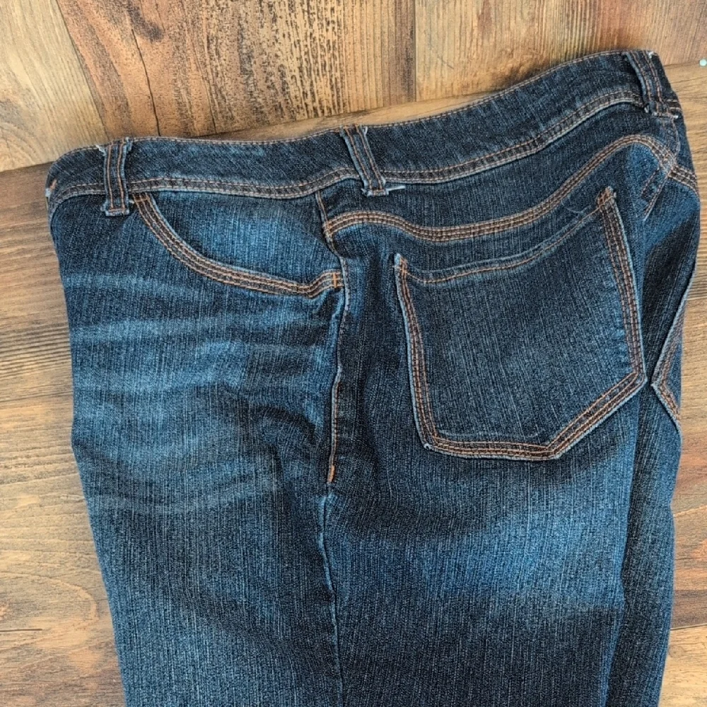 Faded Glory Dark Blue Denim Long Jean Shorts 10        623AD